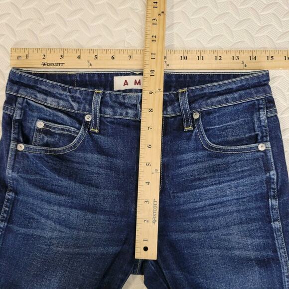 AMO Jeans Womens 27 Jane True Blue Cropped Bootcut Mid Rise Designer USA - Picture 8 of 10